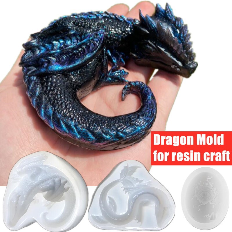 Resin Art Products - 3 Styles Mirror Sleepy Dragon Dinosaur