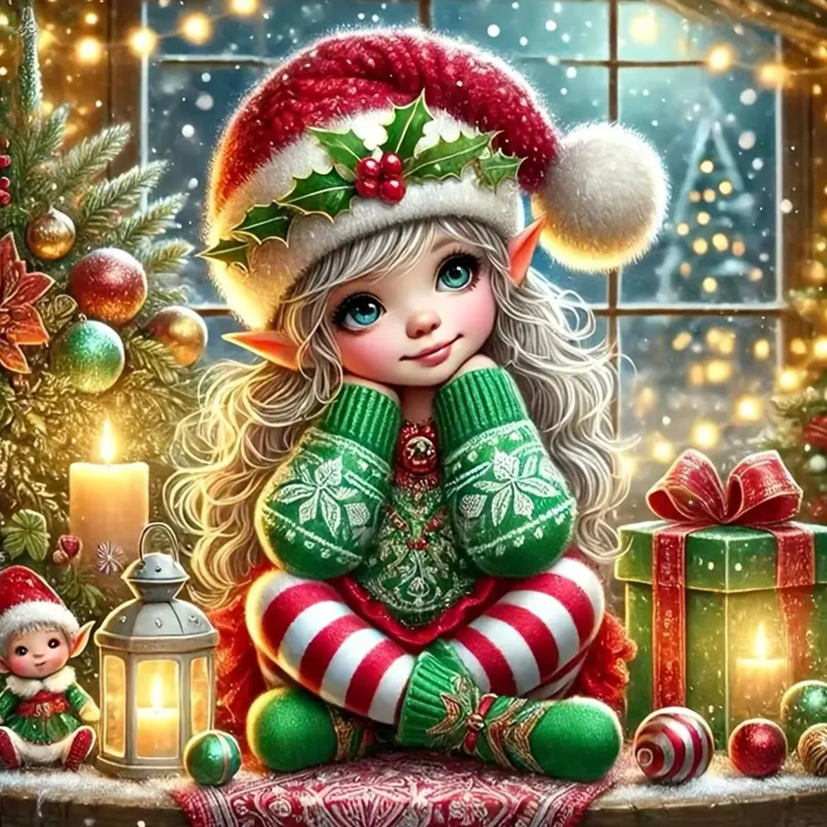 Resin Art Wall Decor - DIY 5D Diamond Painting, Cute Christmas