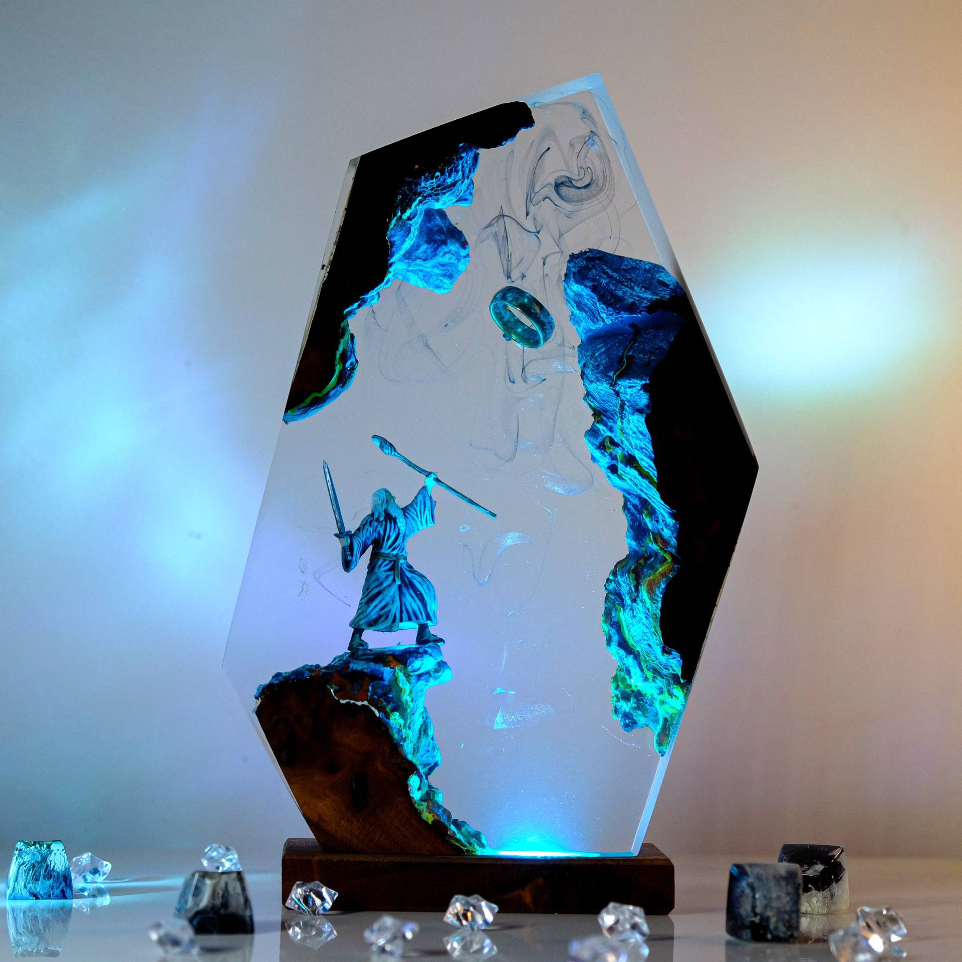 Resin Art Anime - Movie Scence Figure Table Resin Lamp