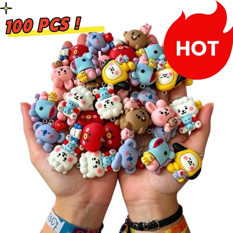 Resin Art Products - 7pcs BT21 Resin Cartoon Charm DIY