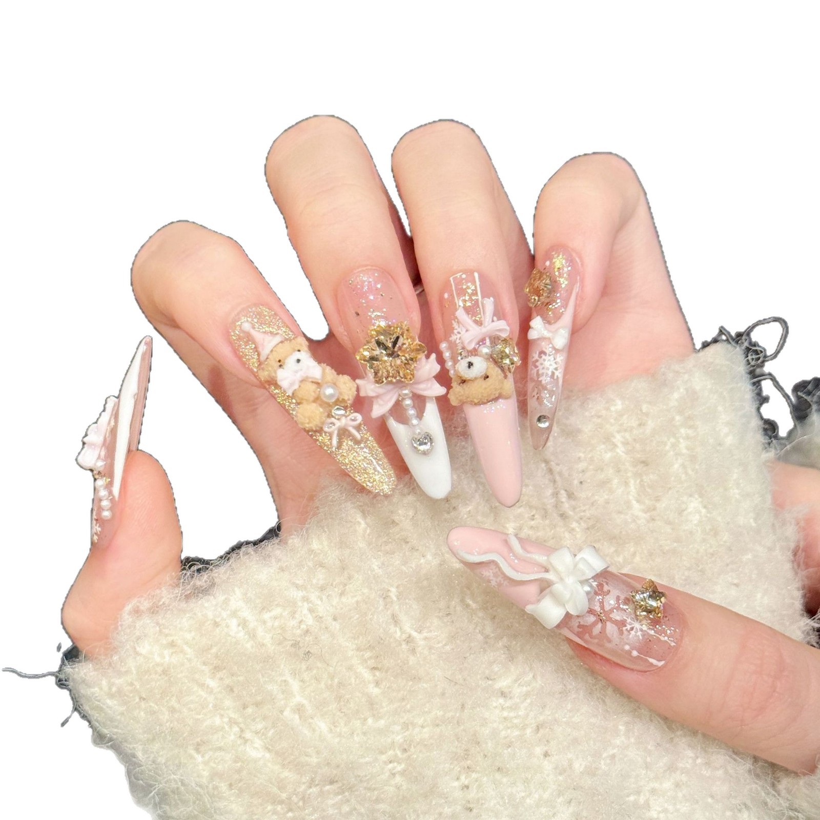10Pcs Handmade Press On Nails  - огляд і ціна Resin Art Sticker