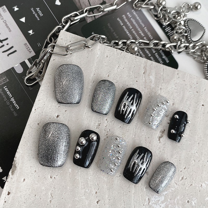 10Pcs Short Square Press On Na - огляд і ціна Resin Art Glitter