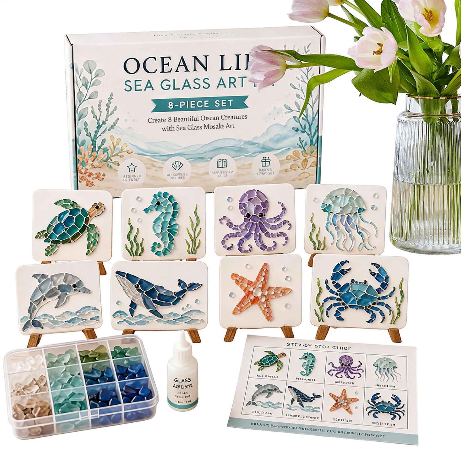 Unfinished DIY Sea Glass Mosai - огляд і ціна Resin Art Ocean