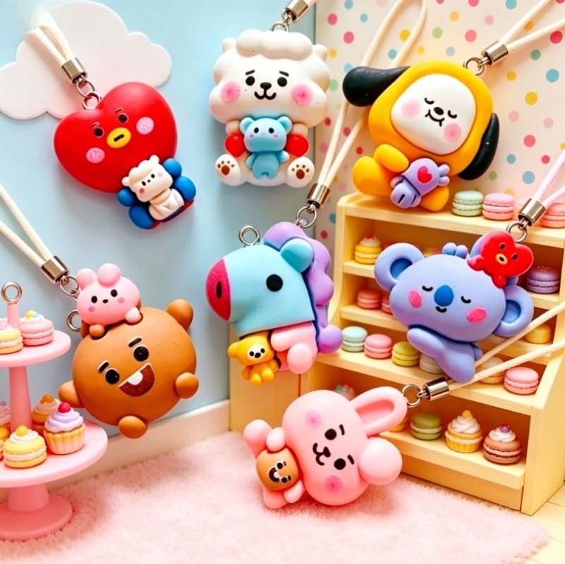 7pcs BT21 Resin Cartoon Charm  - огляд і ціна Resin Art Products