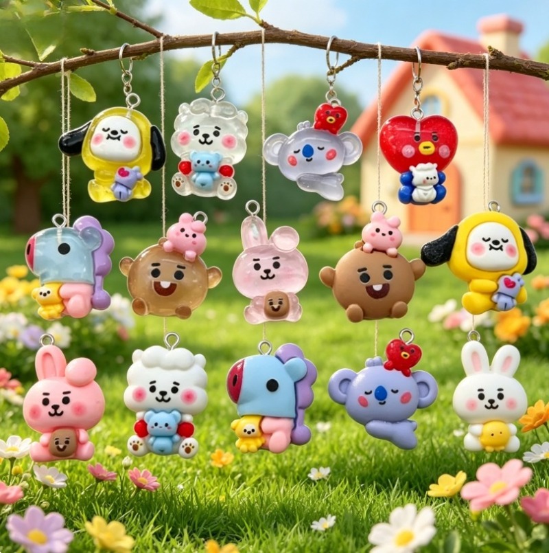 7pcs BT21 Resin Cartoon Charm  - огляд і ціна Resin Art Products