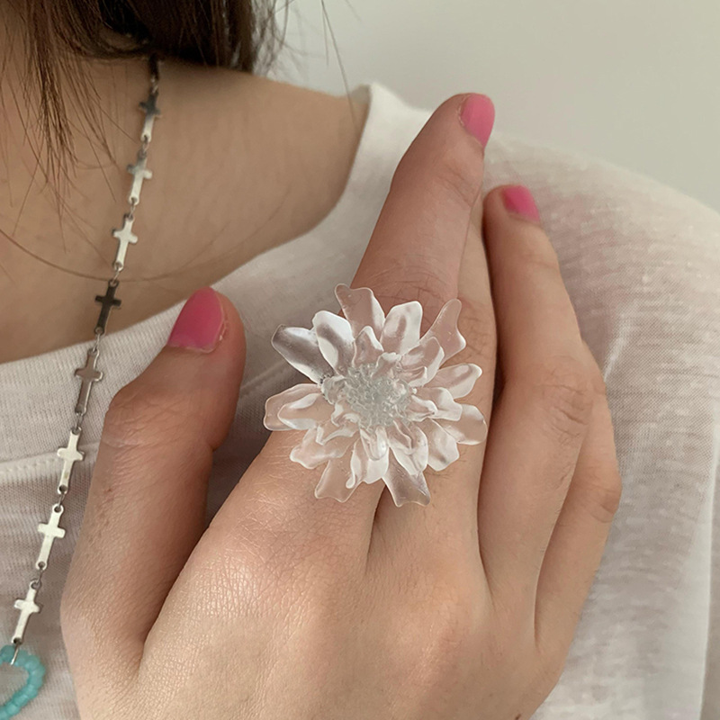 HUANZHI White Transparent Fros - огляд і ціна Resin Art Ring