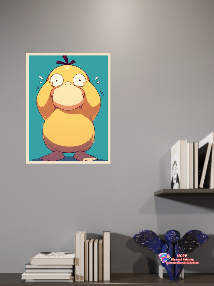 1pc frameless Psyduck Cartoon  - огляд і ціна Resin Art Wall Decor