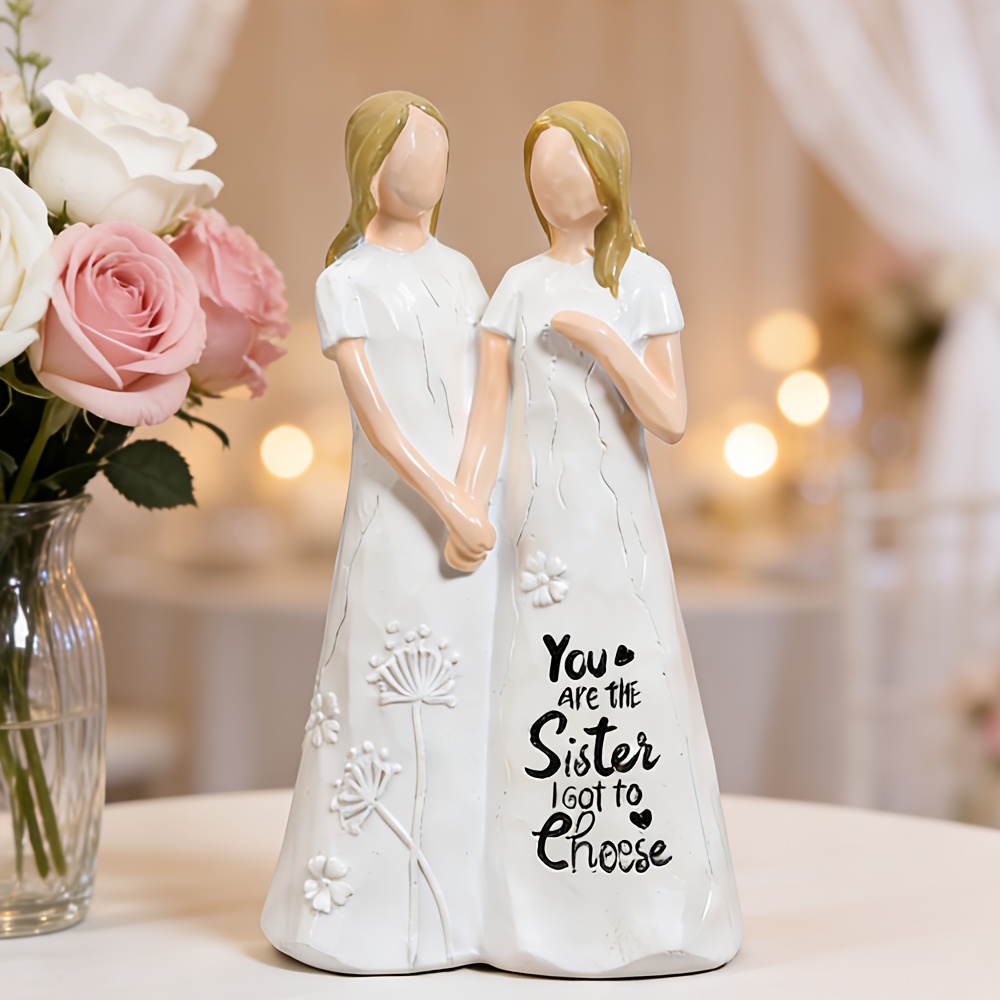 1pc Heartfelt Sister Figurine  - огляд і ціна Resin Art Gift For Birthday