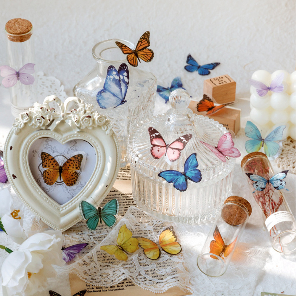 40Pcs/Bag Butterfly Stickers P - огляд і ціна Resin Art Sticker