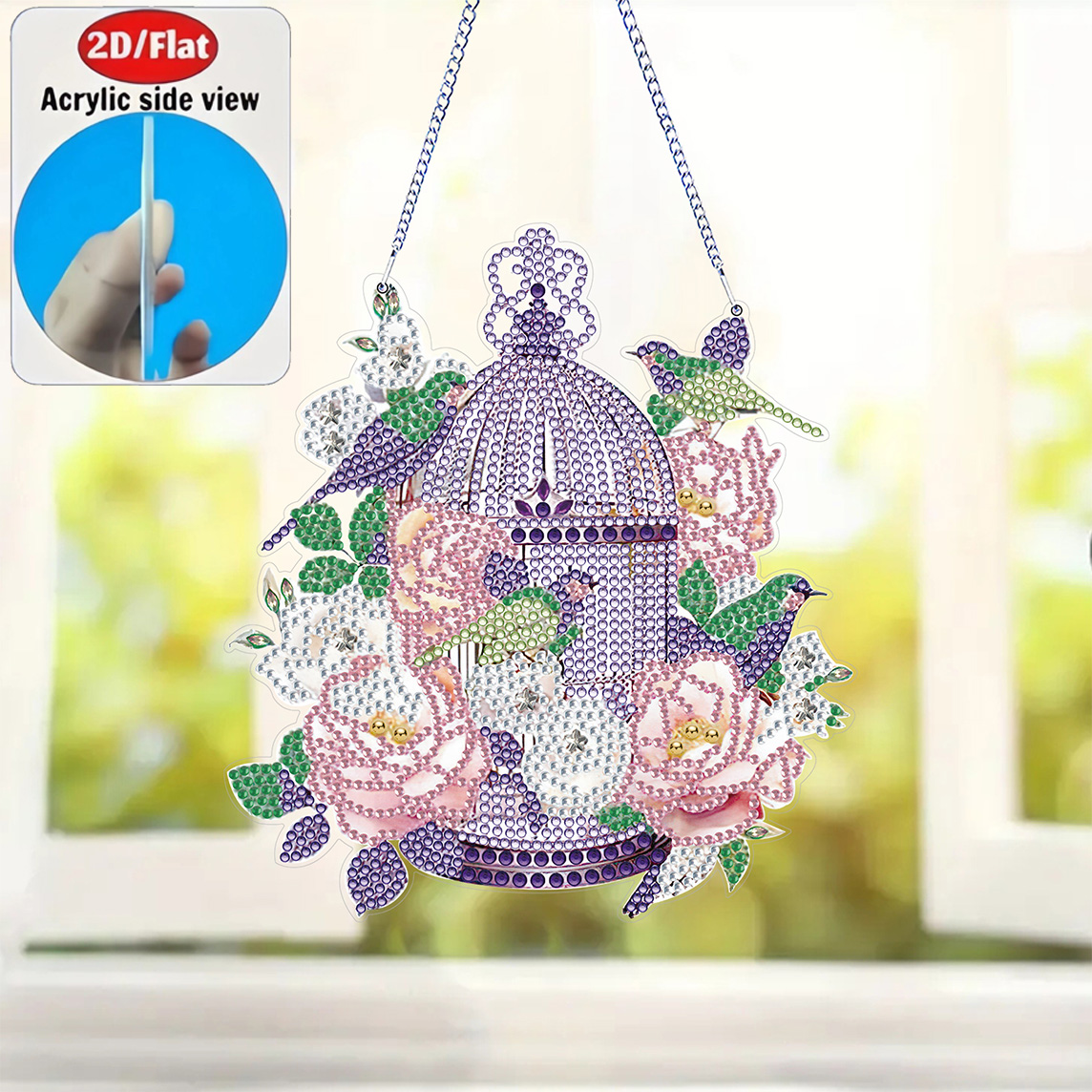 2D Flat Rose Birdcage Acrylic  - огляд і ціна Resin Art Gift For Birthday